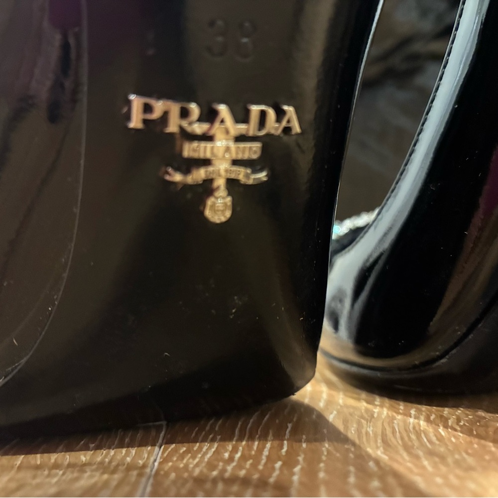Prada Black Pumps with Swarovski Embellished Detail - Picture 3 of 7